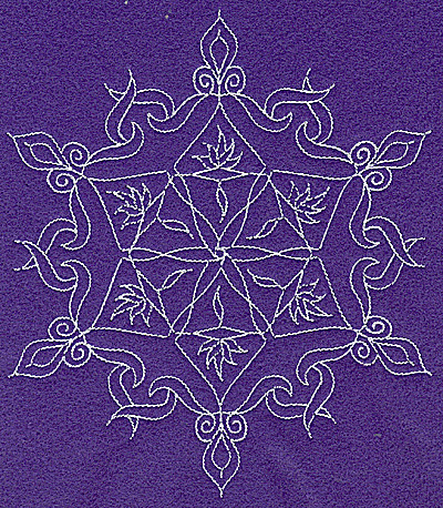 Embroidery Design: Rangoli design K large<br> 6.03w X 6.96h