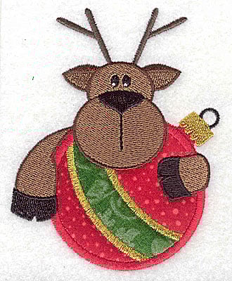 Embroidery Design: Reindeer on ornament appliques<br> 3.33w X 4.26h | Embroidery Legacy Embroidery Design: Reindeer on ornament appliques<br> 3.33w X 4.26h