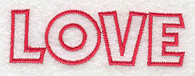 Embroidery Design: Love  <br> 3.30w X 1.05h