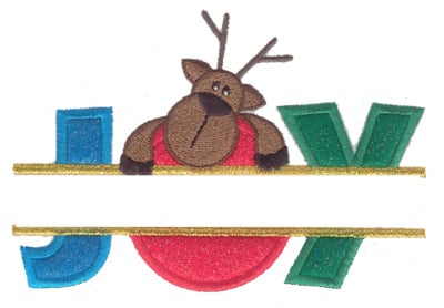 Embroidery Design: Joy split appliques<br> 5.37w X 3.62h | Embroidery Legacy Embroidery Design: Joy split appliques<br> 5.37w X 3.62h