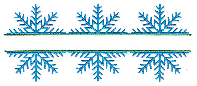 Embroidery Design: Snowflake trio split<br> 6.96w X 2.91h