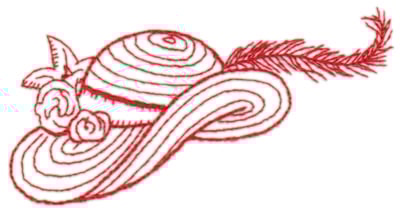 Embroidery Design: Red Hat<br>4.36" x 2.47"