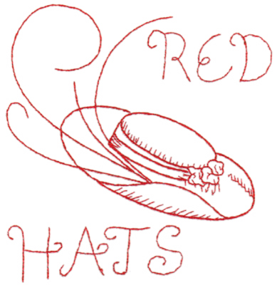 Embroidery Design: Red Hat 2 (large)<br>6.37" x 6.65" | Embroidery Legacy Embroidery Design: Red Hat 2 (large)<br>6.37" x 6.65"