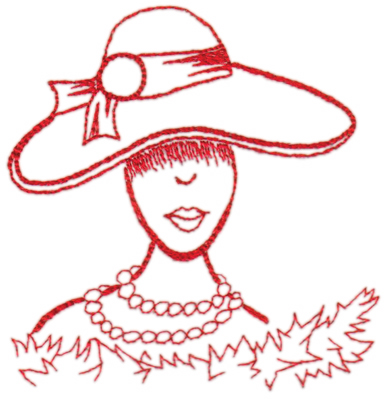 Embroidery Design: Red Hat Sophistication<br>4.27" x 4.38" | Embroidery Legacy Embroidery Design: Red Hat Sophistication<br>4.27" x 4.38"