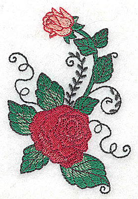 Embroidery Design: Rose J<br> 2.54w X 3.86h
