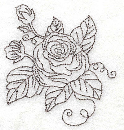 Embroidery Design: Rose C outline<br> 3.28w X 3.50h