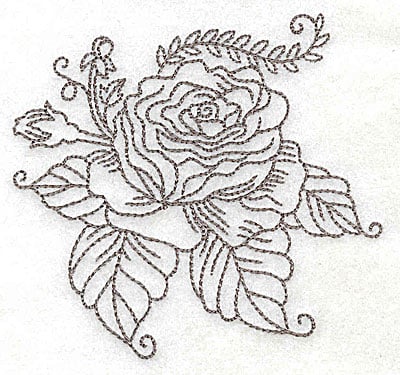 Embroidery Design: Rose E outline <br> 3.87w X 3.64h