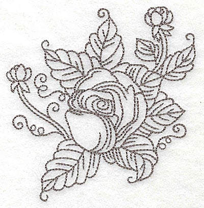 Embroidery Design: Rose G outline<br> 3.86w X 3.78h