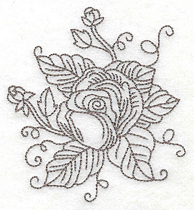 Embroidery Design: Rose J outline<br> 3.59w X 3.75h