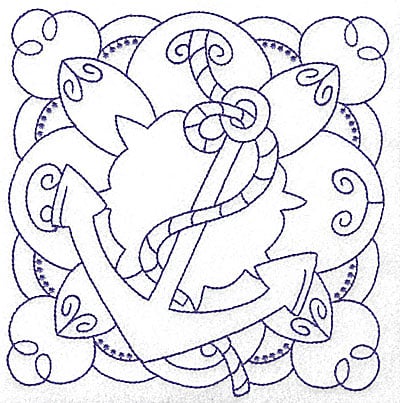 Embroidery Design: Anchor with rope large<br> 6.24w X 6.41h