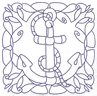 Embroidery Design: Rope and anchor large<br> 6.47w X 6.47h