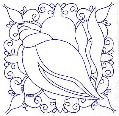 Embroidery Design: Seashell with seaweed large<br> 6.43w X 6.41h