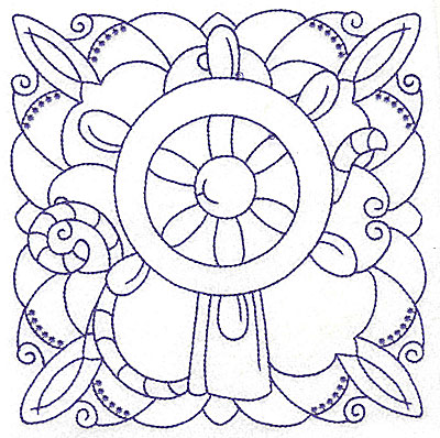 Embroidery Design: Ship's wheel large<br> 6.37w X 6.46h