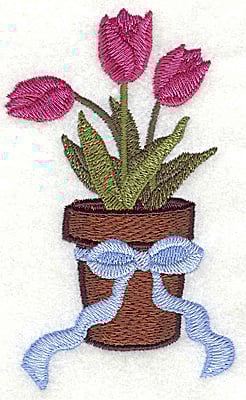 Embroidery Design: Pot of Tulips large<br> 2.26w X 4.46h | Embroidery Legacy Embroidery Design: Pot of Tulips large<br> 2.26w X 4.46h