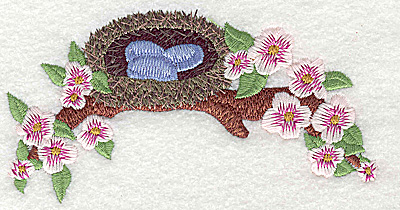 Embroidery Design: Bird nest large<br> 4.93w X 2.62h