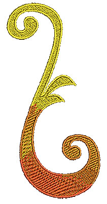 Embroidery Design: Scrollworks swirl 4<br> 2.38w X 4.95h