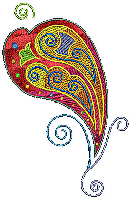 Embroidery Design: Scrollworks heart swirl design<br> 4.35w X 6.69h