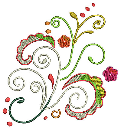 Embroidery Design: Scrollworks floral swirls<br> 5.97w X 6.37h