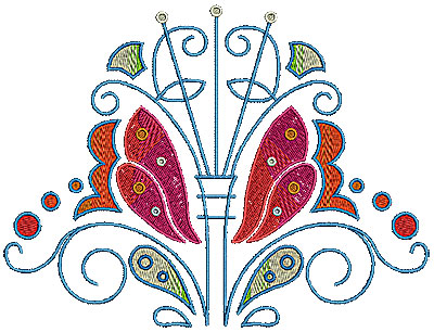 Embroidery Design: Scrollworks swirl floral design <br> 7.91w X 5.98h