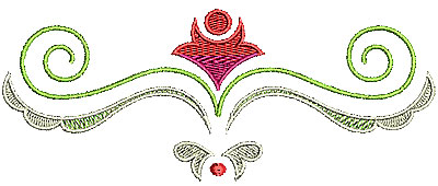 Embroidery Design: Scrollworks floral design<br> 5.98w X 2.37h