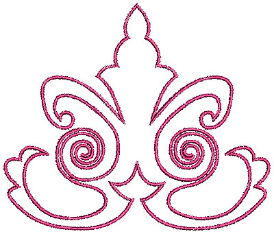 Embroidery Design: Scrollworks design 1 outline<br> 4.44w X 3.76h