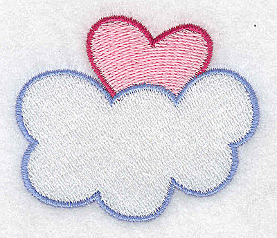 Embroidery Design: Heart in the clouds<br> 2.55w X 2.18h