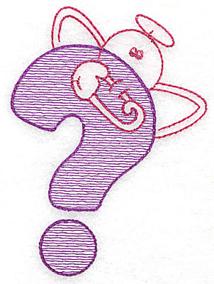 Embroidery Design: Question Mark large<br> 4.87w X 3.56h