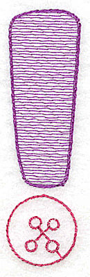Embroidery Design: Exclamation Mark large<br> 4.25w X 1.18h