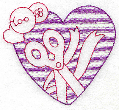 Embroidery Design: Heart large<br> 4.31w X 4.75h