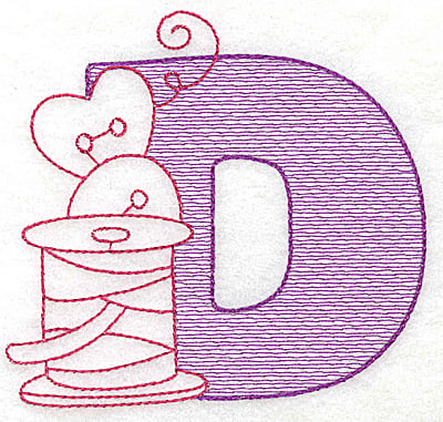 Embroidery Design: D large<br> 4.75w X 5.12h
