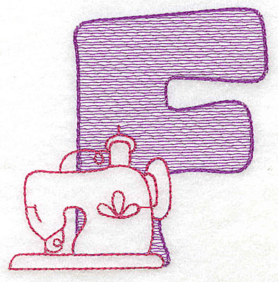 Embroidery Design: F large<br> 4.25w X 4.93h