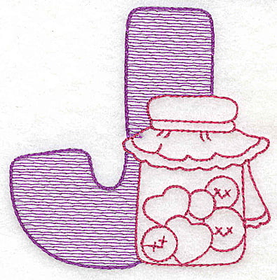 Embroidery Design: J large<br> 4.12w X 4.12h