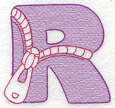 Embroidery Design: R large<br> 4.12w X 4.37h