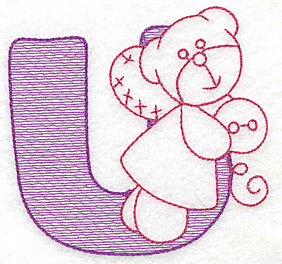 Embroidery Design: U large<br> 4.43w X 4.62h
