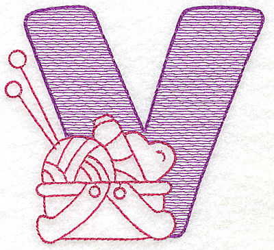 Embroidery Design: V medium<br> 3.43w X 3.68h