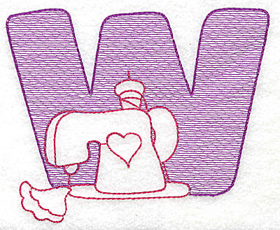 Embroidery Design: W medium<br> 3.87w X 4.68h