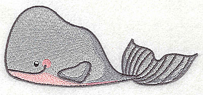 Embroidery Design: Whale large<br> 4.98w X 2.10h | Embroidery Legacy Embroidery Design: Whale large<br> 4.98w X 2.10h