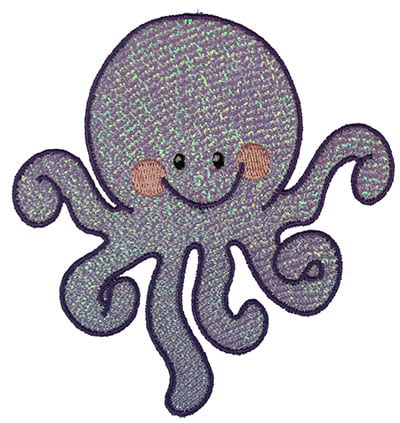 Embroidery Design: Mylar Octopus <br> 4.62w X 4.89h