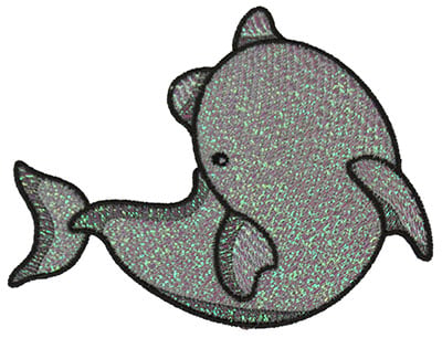 Embroidery Design: Mylar Dolphin<br> 3.83w X 4.96h