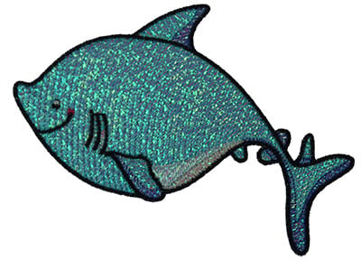 Embroidery Design: Mylar Shark<br> 4.97w X 3.69h