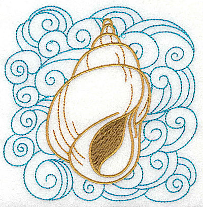 Embroidery Design: Seashell B with swirls large<br> 4.93w X 4.94h | Embroidery Legacy Embroidery Design: Seashell B with swirls large<br> 4.93w X 4.94h