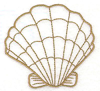 Embroidery Design: Clam shell 2<br> 3.19w X 3.03h