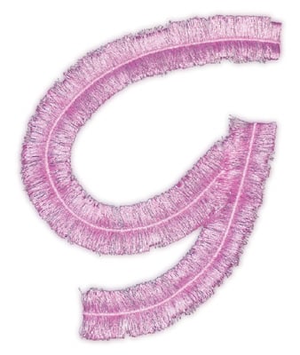 Embroidery Design: Script Fringe Letter G<br>4.85" x 6.02"