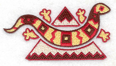 Embroidery Design: Gecko with mountain<br> 3.84w X 2.08h