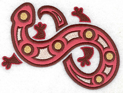 Embroidery Design: Gecko A with applique<br> 5.60w X 4.20h