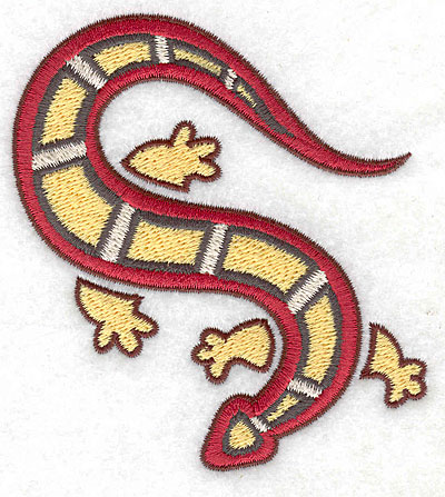 Embroidery Design: Gecko E<br> 3.61w X 3.88h