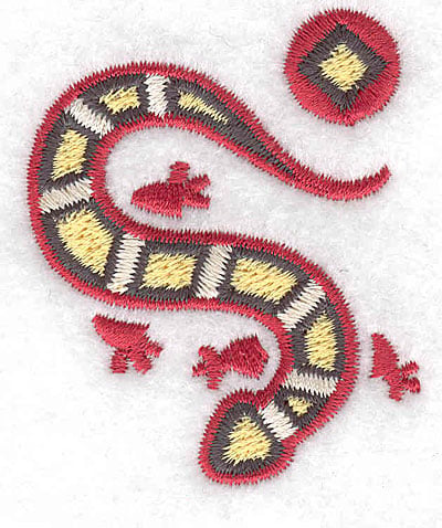 Embroidery Design: Gecko vertical<br> 1.85w X 2.29h