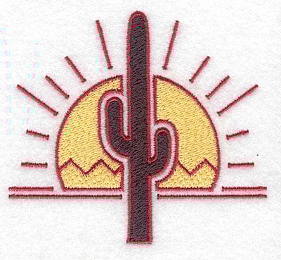 Embroidery Design: Cactus with sun<br> 3.87w X 3.53h