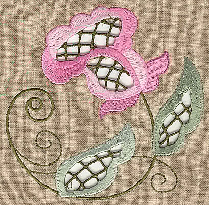 Embroidery Design: Cutwork flower E<br> 4.95w X 4.95h | Embroidery Legacy Embroidery Design: Cutwork flower E<br> 4.95w X 4.95h
