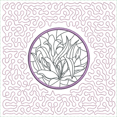 Embroidery Design: Stain Glass Sun Catcher 2 Stipple<br> 7.55w X 7.55h | Embroidery Legacy Embroidery Design: Stain Glass Sun Catcher 2 Stipple<br> 7.55w X 7.55h